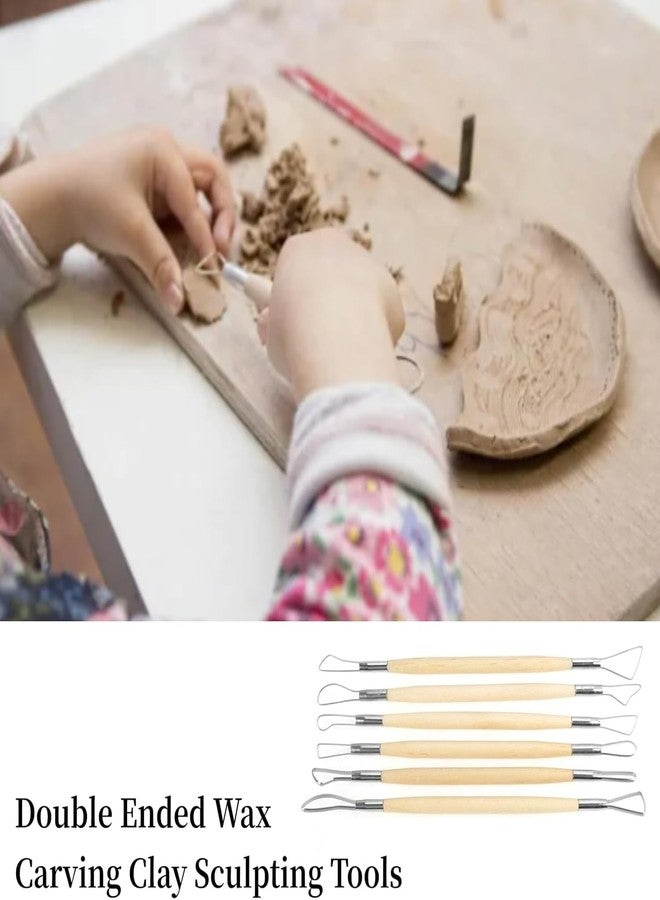 SHB 6 PCS Useful Clay Carving Tools Regular Flat Wire Cutter DIY Sculpture Clay Pottery Sculpture Tools Set - Image 2
